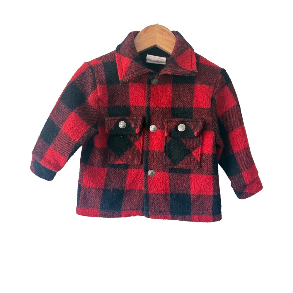 Vintage Milton Canada 🇨🇦 Red and Black Kids Plaid Jacket